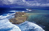 Ile aux Fouquets / Île du Phare lighthouse. The 26 m (85 ft) masonry tower is now inactive. Mauritius.