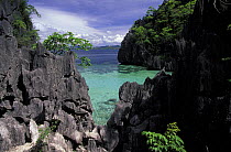 Limestone cliffs close to Barracuda Lake, Coron, Philippines.