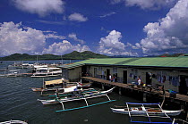 Bangkas in small harbour of Busunga Coron Town, Bususnga islands, Palawan, Philippines.