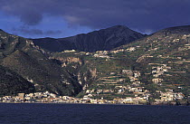Cliffside town of Lipari, Aeolian Islands / Seven Sisters, Sicily, Italy.