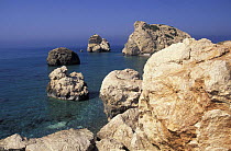 Aphrodite Rocks / "Petra tou Romiou" (The Rock of the Greek), Pafos, Cyprus. ^^^According to legend, Aphrodite, goddess of love and beauty, rose from the waves in front of this beach.