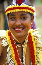 Yapese girl in traditional dress, Yap, Micronesia