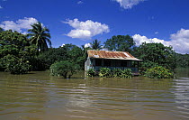 A house flooded after a hurricane, Belize