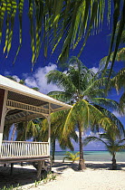 A bungalow situated on the beach, Lighthouse Reef Resort, Belize