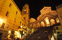 Amalfi cathedral, the bell tower originates from 1180, Amalfi, Italy