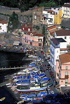 Small fishing harbour on the outskirts of Sorrento, Italy.
