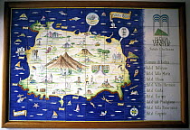 A ceramic wall map of Ischia, Italy.