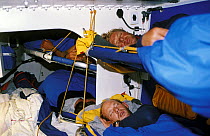 Sleeping quarters on "Intrum Justicia" during the Whitbread Round the World Race, 1993.