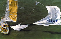 Intrum Justicia blows out her spinnaker during the Whitbread Round the World Race, 1993