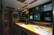 Navigation station aboard the 72ft sloop "Pacific Wave".
