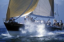 Sparkman and Stephens 72ft "Encore" at an NYYC regatta, 1994.