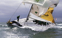 Pinta loses control of her spinnaker, Admiral's Cup, 1993.