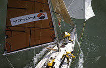 Preparing for a spinnaker drop during the Commodores Cup.