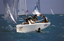 Disaster for the Melges 24 "Zig Zag" as they lose a crew member overboard, Key West Race Week, 2000.