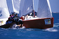 Disaster for a Melges 24 as they lose a crew member overboard, Key West Race Week, 2000.