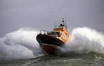 Fishguard's Trent Class lifeboat in heavy seas off the west coast of Wales.