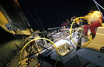 Night watch aboard "The Card", Whitbread Round the World Race 1989-90.