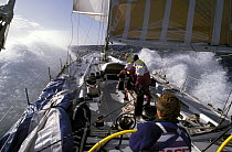 Aboard "The Card" during the Whitbread Round the World Race, 1989-90.