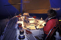 Night watch aboard BT Global Challenge yacht "Courtaulds", 1996.