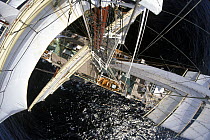 View from the masthead of the Polish Tall Ship "Dar Mlodziezy".