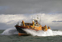 Moelfre Tyne Class Lifeboat off the north-west coast of Wales, UK.