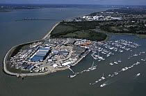 Hamble Point marina and boatyard at the mouth of the River Hamble, Southampton, UK.