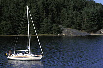 Hallberg Rassy at anchor, Swedish Archipelago.