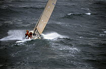 Farr 47 "Ausmaid" battles upwind during the Sydney-Hobart Race, 1997. ^^^Finishing 3rd overall.