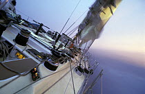 Southern Ocean aboard Simon le Bon's maxi yacht "Drum" during the Whitbread Round the World Race, 1985.