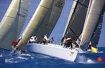 Farr 40 "Atalanti XI" rounds the windward mark at Key West Race Week, 2000.
