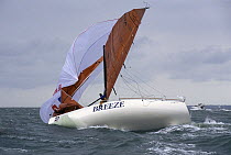 Sydney 40 "Breeze 2" broaches in a strong breeze at the Admiral's Cup, 1999.