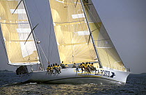 France's "La Poste" skippered by Eric Tabarly, competing in the Whitbread Round the World Race, 1993-1994.