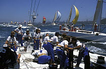 Maxi yacht "Rothmans" for the start of the Sydney-Hobart Race, 1991.