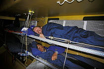 Below decks on "Team EF" in the Whitbread Round the World Race, 1997.