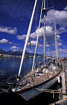 Expedition yacht "Kotick" in Ushuaia, the point of departure for yachts leaving for the Antarctic Peninsula, Argentina.