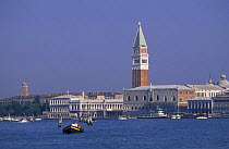 Across the canal to St Mark's Campanile (Bell Tower), Venice, Italy.