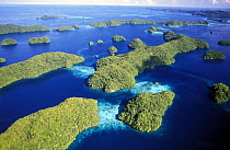 Aerial view of the Rock islands, Palau, Micronesia.