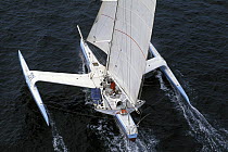 Took Took, skippered by Herve Laurent during the Europe 1 Star in 1992. ^^^ It finished 4th overall after 13d 4h 1m. The foiler trimaran was designed by Marc Lombard and previously sailed by Loic Peyr...