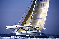 Primagaz skippered by Laurent Bourgnon during the Europe 1 Star, 1996. ^^^^He capsized on June 20, 1996.