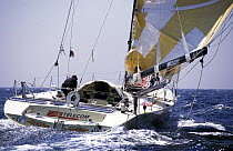 50ft monohull "Telecom Italia" during the Europe 1 Star skippered by Giovanni Soldini, 1996. ^^^ He finished 5th overall and first in class with his 50 foot monohull, trailing the bigger 60 foot skipp...