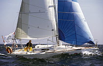 30ft monohull "Gizmo" skippered by Derek Hatfield during the Euopre 1 Star, 1996. ^^^ He finished 35th and 8th in Class 6. Crossing time 28d 11h 20m.