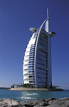 321 meters above the Arabian Gulf, Burj Al Arab Hotel, Dubai, is the world's tallest and most architecturally advanced hotel in the world. ^^^ Standing 280 meters offshore on a man-made island, Burj A...