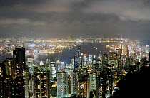 The bright lights of Hong Kong city.