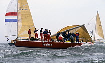 Fifty footer "Fujimo" is dismasted during a local race off Lymington, Solent.