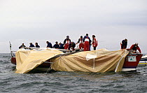 Fifty footer "Fujimo" is dismasted during a race off Lymington, Solent.