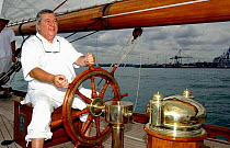 "Moonbeam", during the Millenium Cup with founder Peter Harrison at the helm, Auckland, New Zealand, 2003.