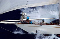 The recently launched 152ft schooner, "Windrose", racing at Antigua Classics 2003.