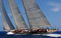 152ft schooner, "Windrose", during a race at Antigua Classics 2003.