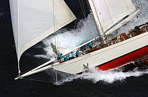 152ft schooner, "Windrose", during a race at Antigua Classics 2003.