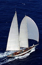 152ft schooner "Windrose" during a race at Antigua Classics 2003.